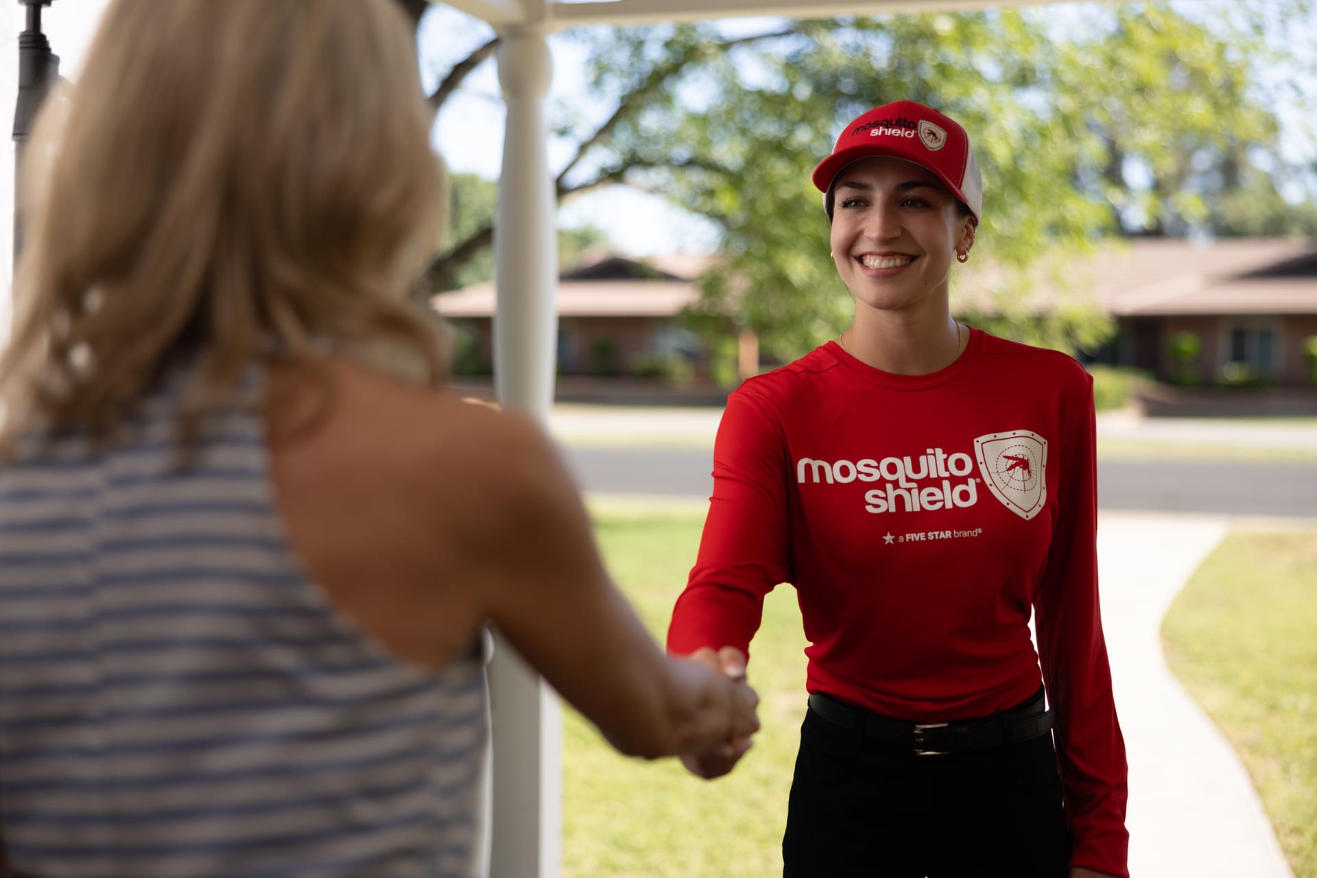 Mosquito Shield technician treating an apartment complex in South Florida